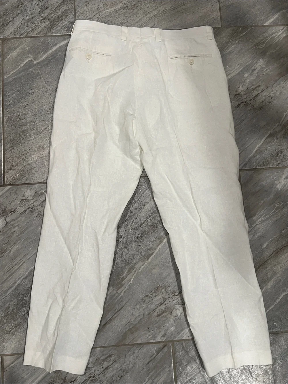 Calvin Klein White 100% linen Chinos